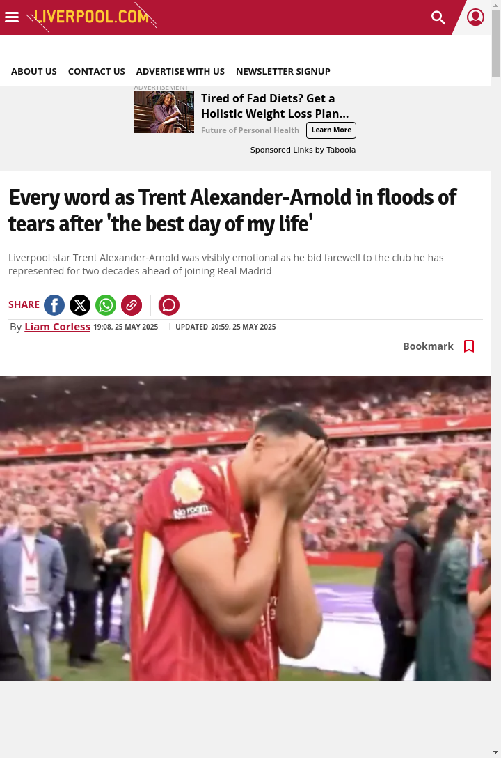 Trent’s Tearful Anfield Farewell