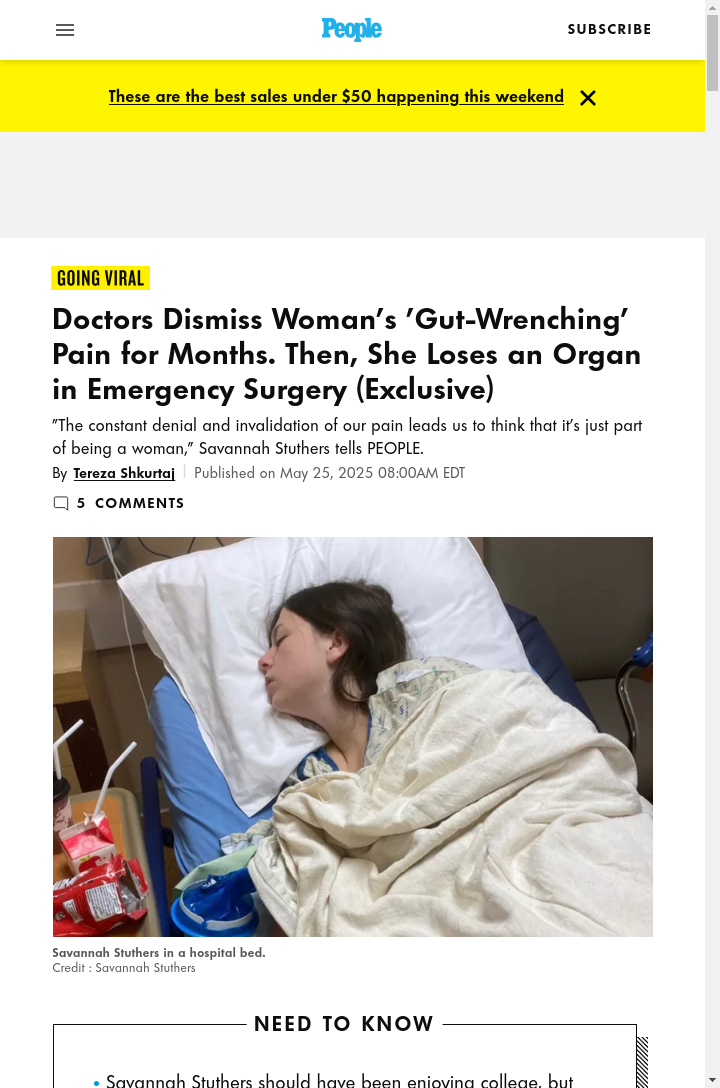Ignored Pain, Lost Ovary: Savannah’s Wild Story