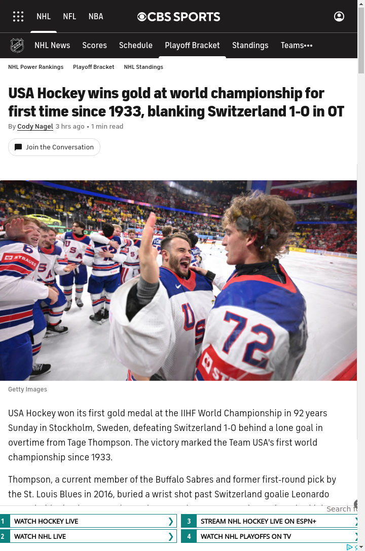 Tage Time! USA Ends 92-Year Gold Drought