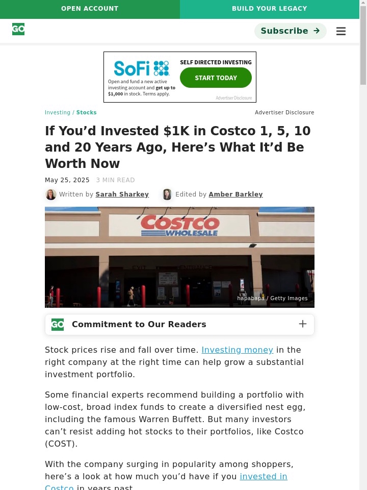 Costco Stock: The $1K That Grew Wild