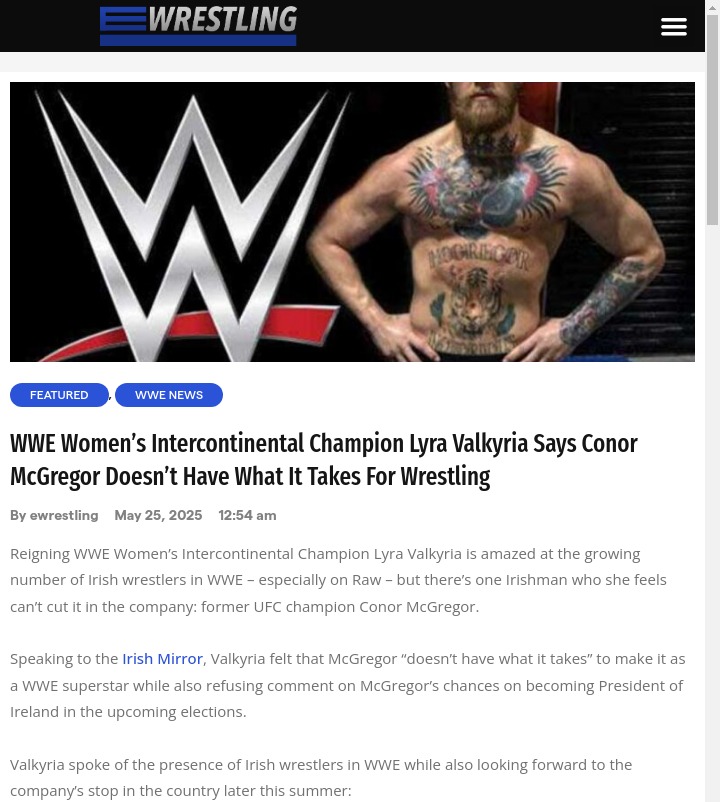 Lyra Valkyria Doubts McGregor’s WWE Chops