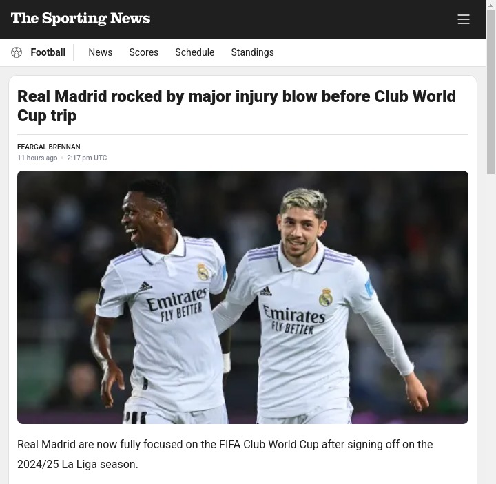 Valverde Injury Clouds Club World Cup Hopes