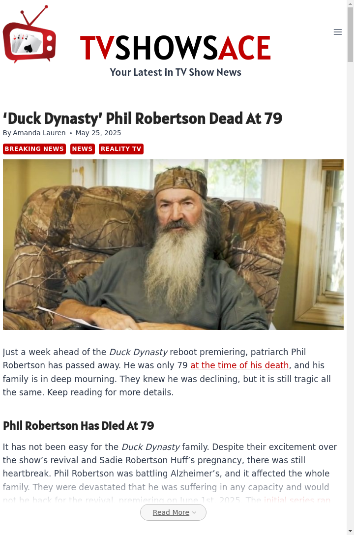 Phil Robertson’s Passing Before Reboot 😢