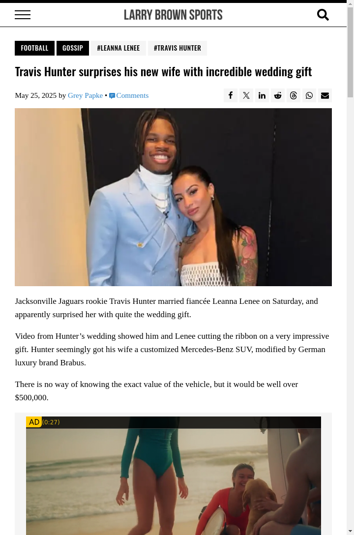 Travis Hunter’s $500K Wedding Surprise