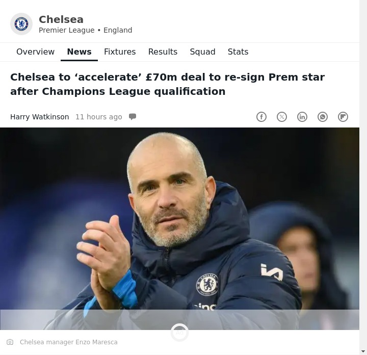 Blues Eye Palace Skipper After UCL Boost