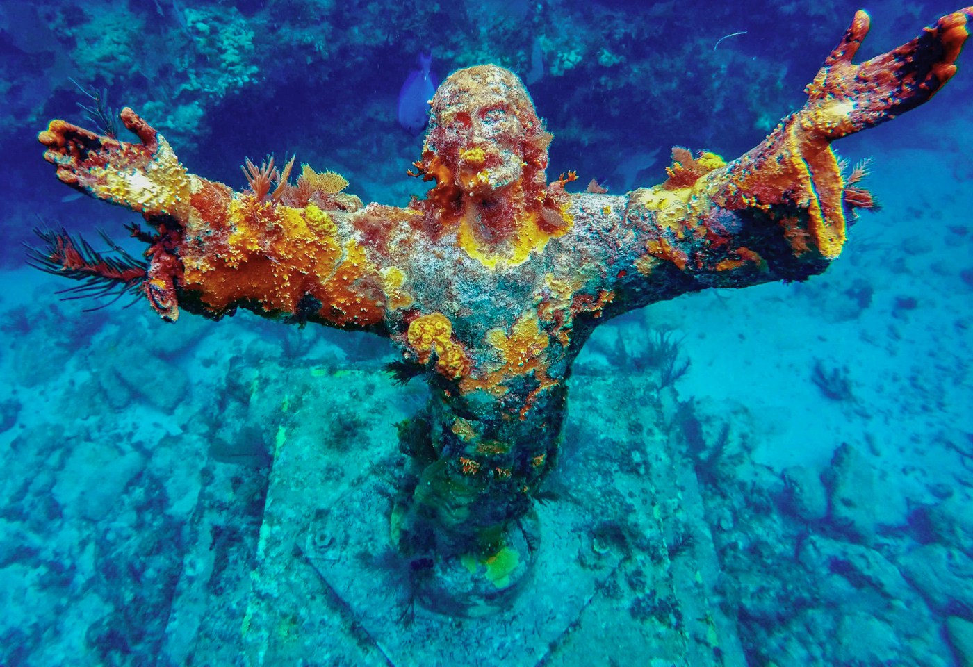 snorkeling near key west’s underwater jesus statue