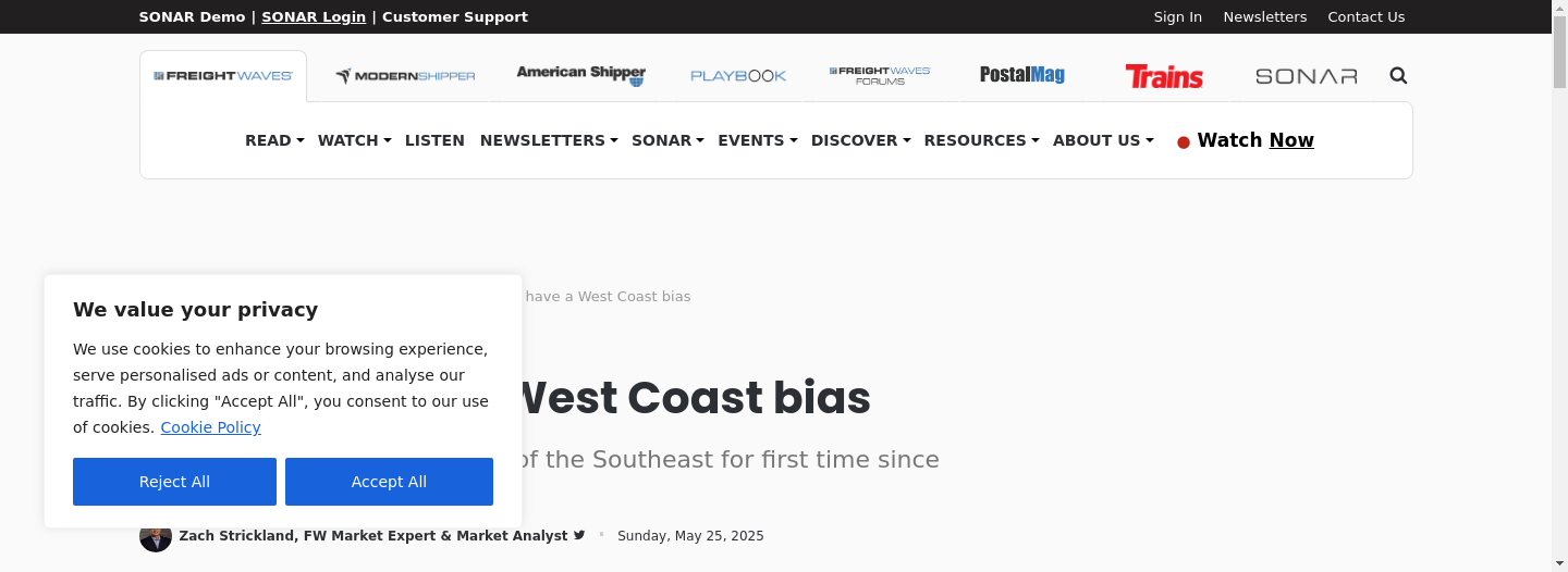 Why West Coast Trucking Is Chilling Out