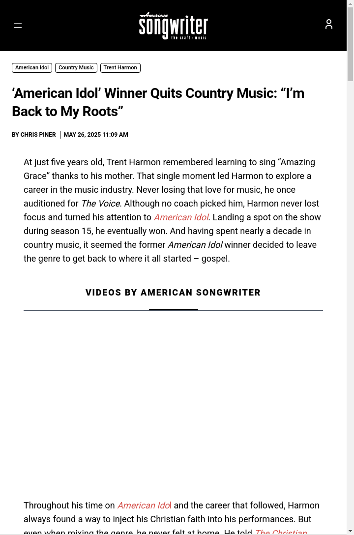 Trent Harmon Ditches Country for Gospel 🎤