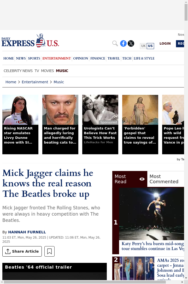 Jagger Spills on Beatles Split 👀