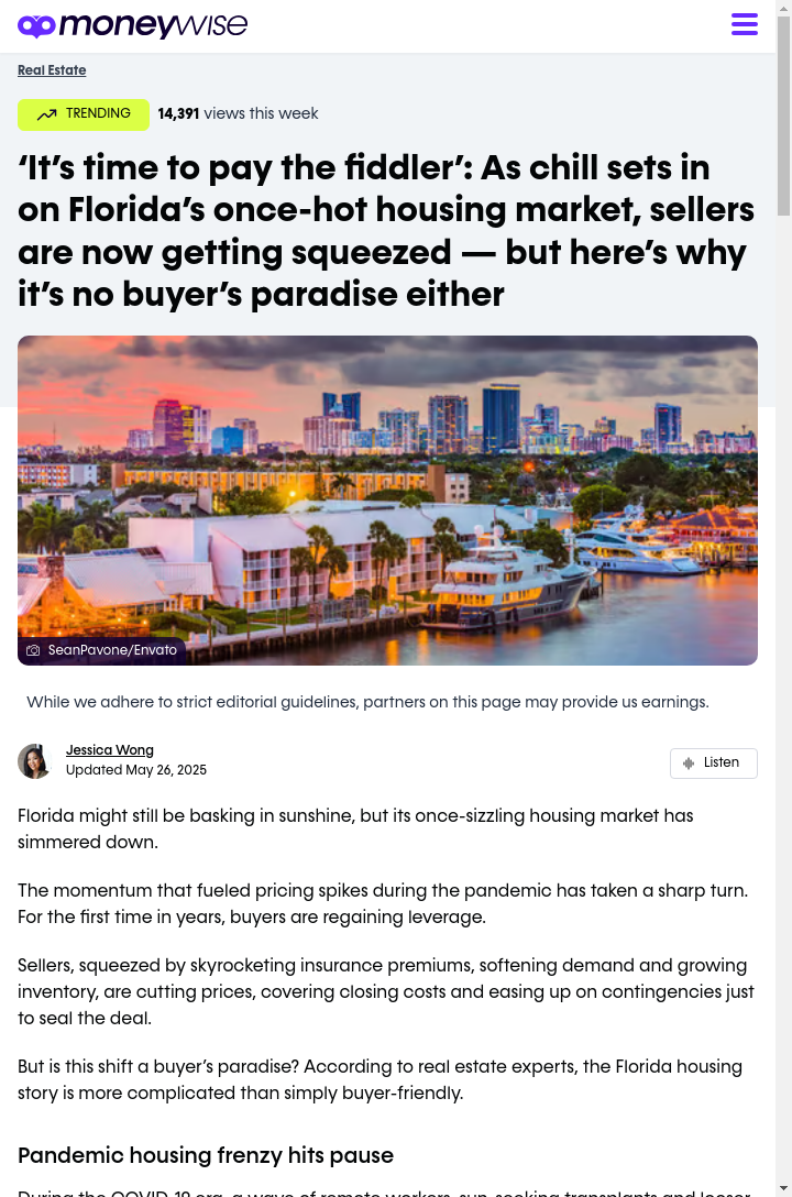 Florida Home Prices: Not a Steal Yet