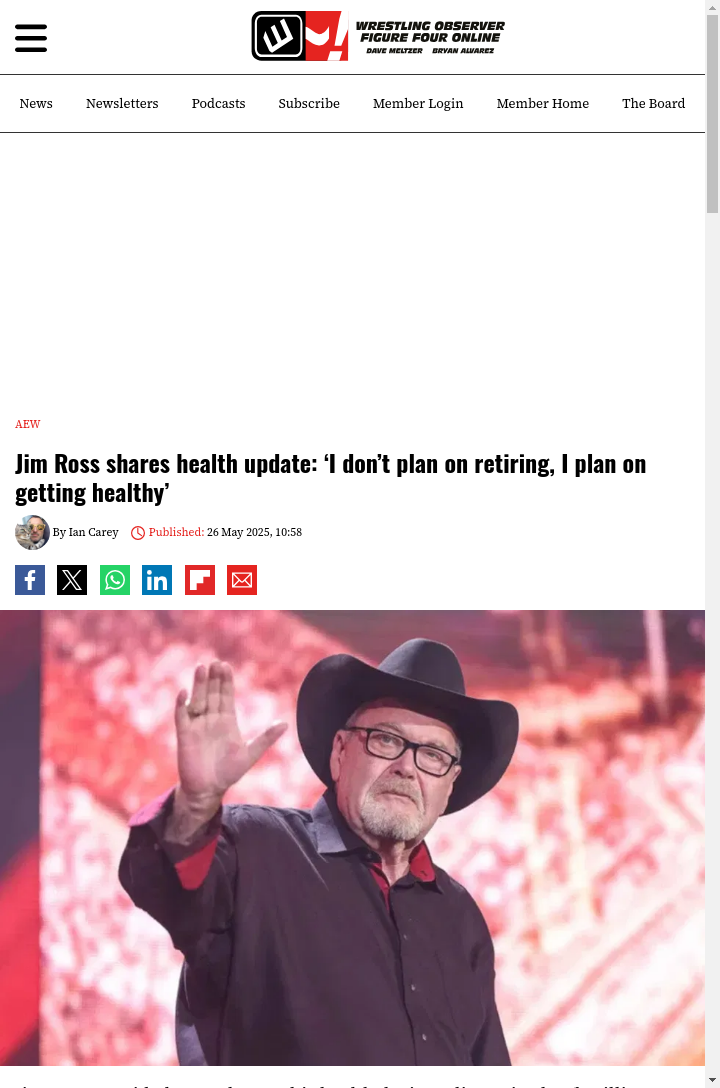 Jim Ross Isn’t Slowing Down Yet