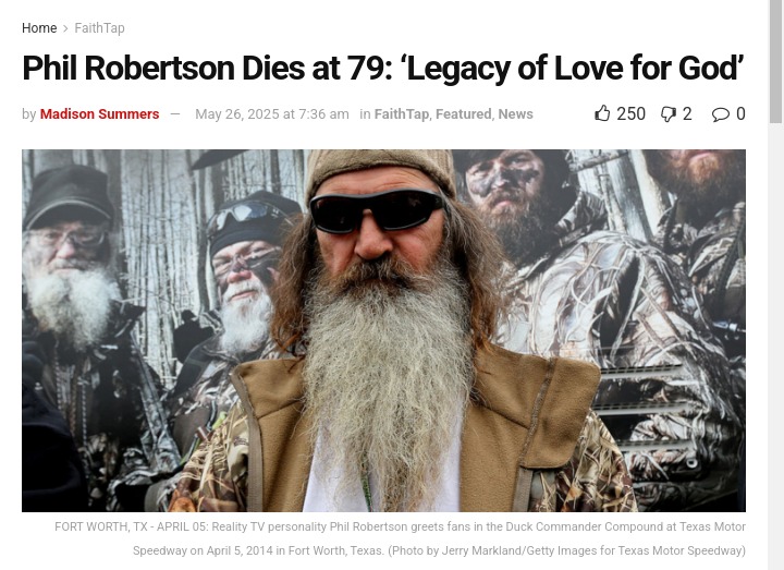Duck Dynasty’s Phil Robertson Passes at 79