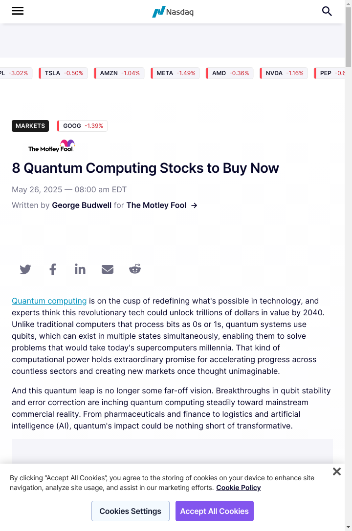 Quantum Stocks: The Next Big Thing?