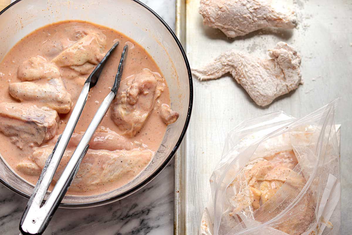 Tossing Wet Mix Into Flour Makes Fried Chicken Extra Crunchy 