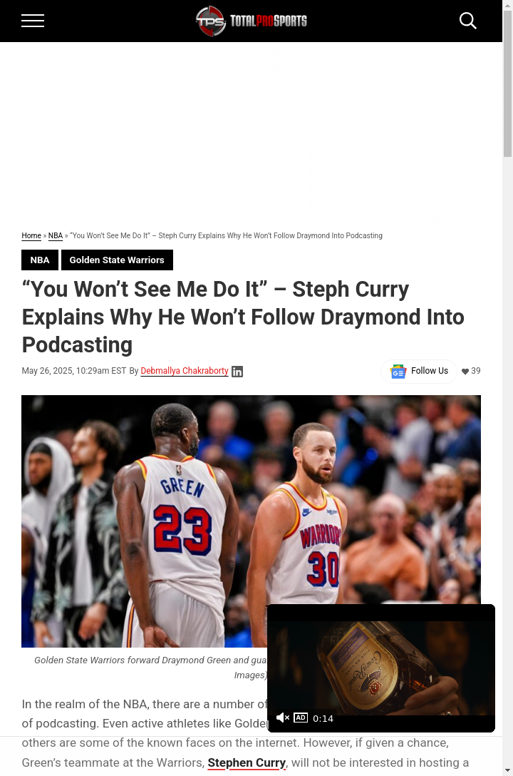 Chef Curry Says No to Podcasting