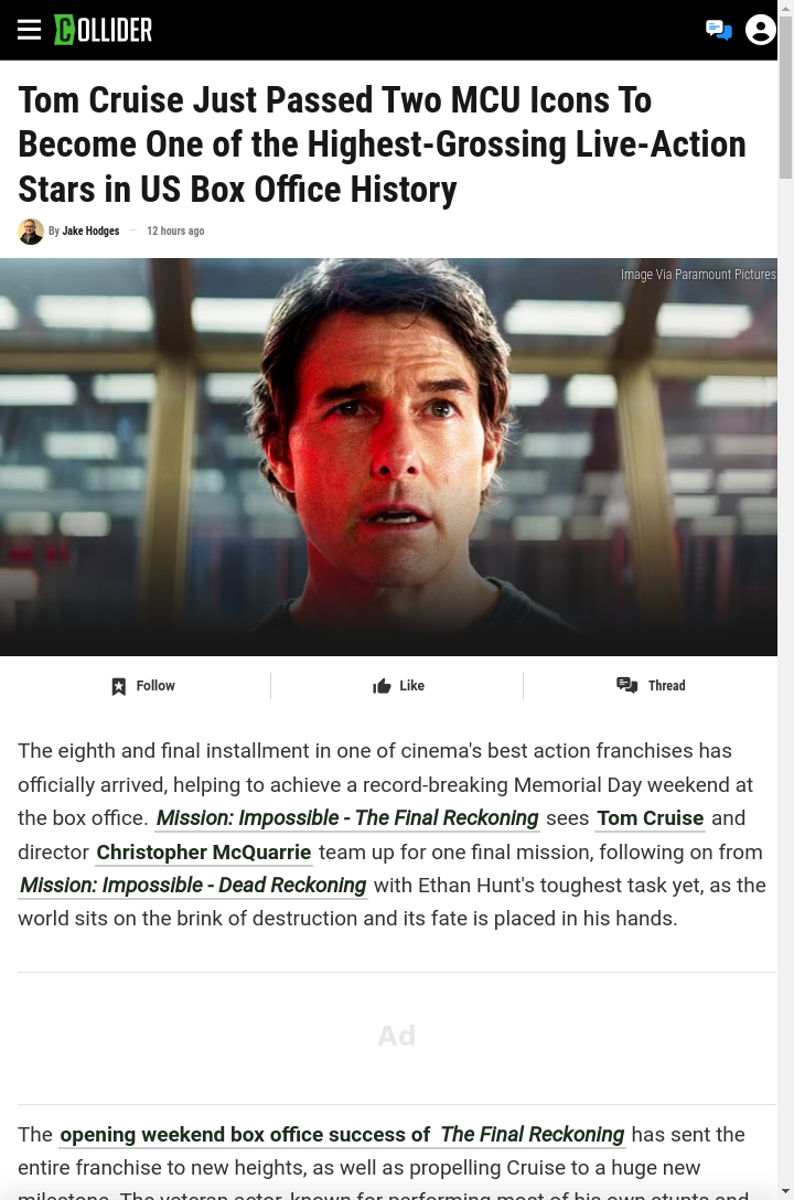 Tom Cruise Overtakes MCU Stars! 🚀
