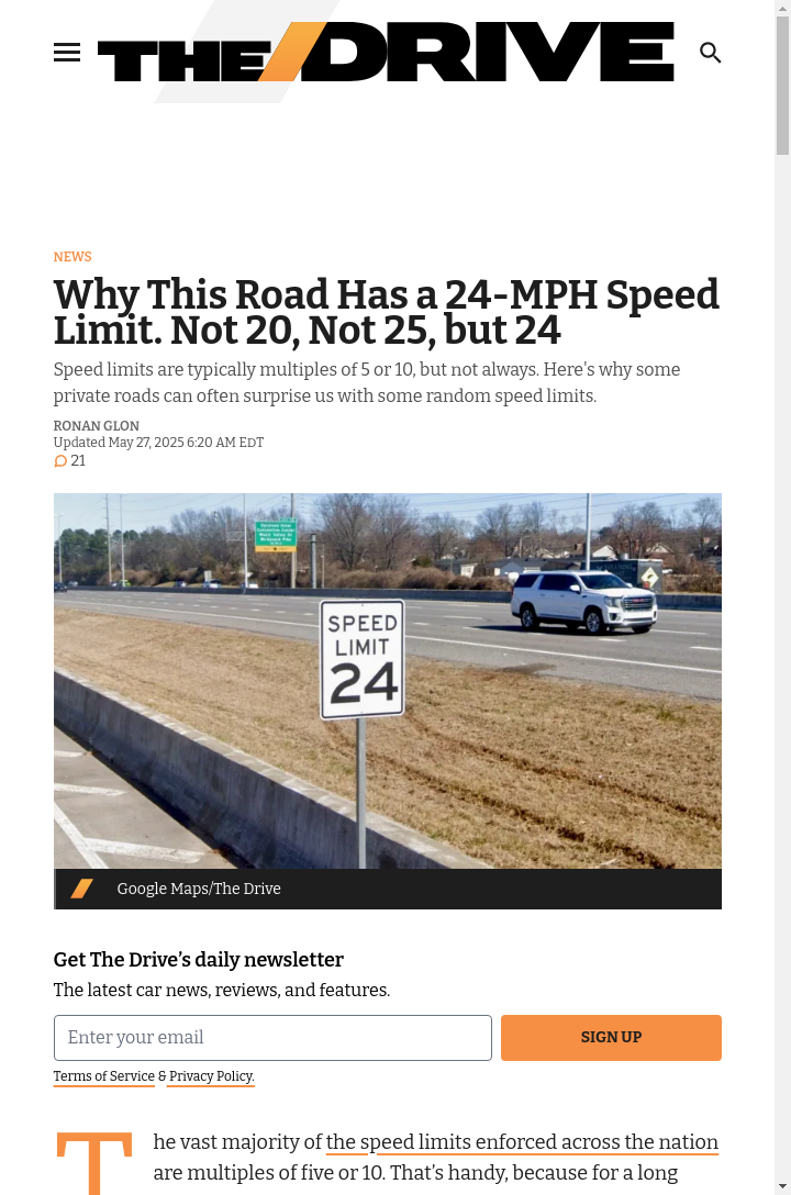 What’s Up With That 24 MPH Speed Limit?