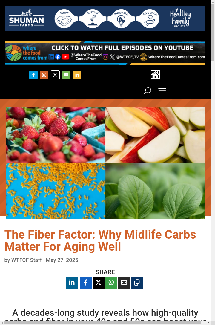 Midlife Carbs = Aging Superpower?