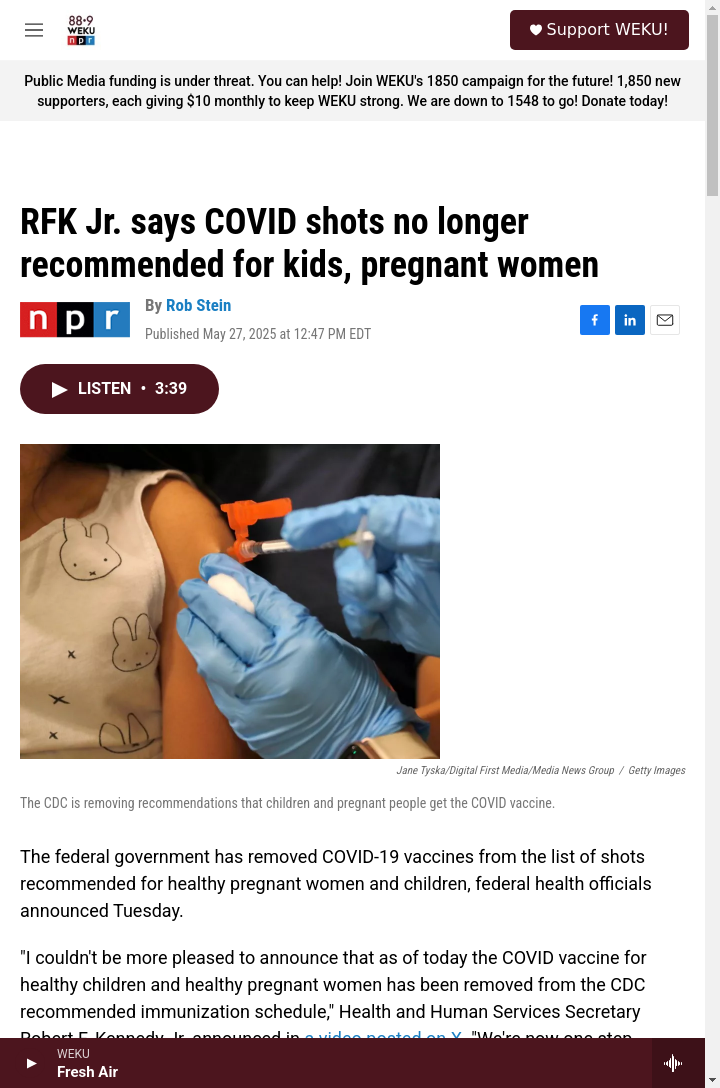 CDC Drops COVID Shots for Kids & Pregnant Women