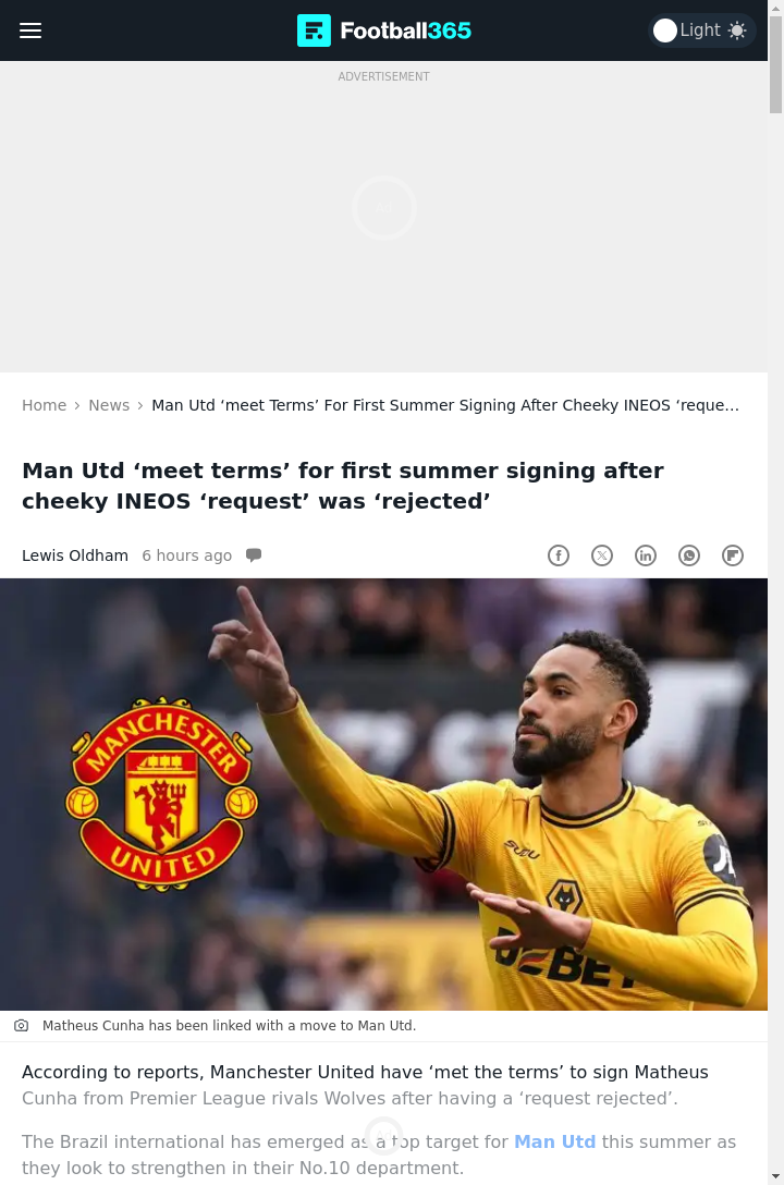 Red Devils Land Cunha After Wolves Standoff