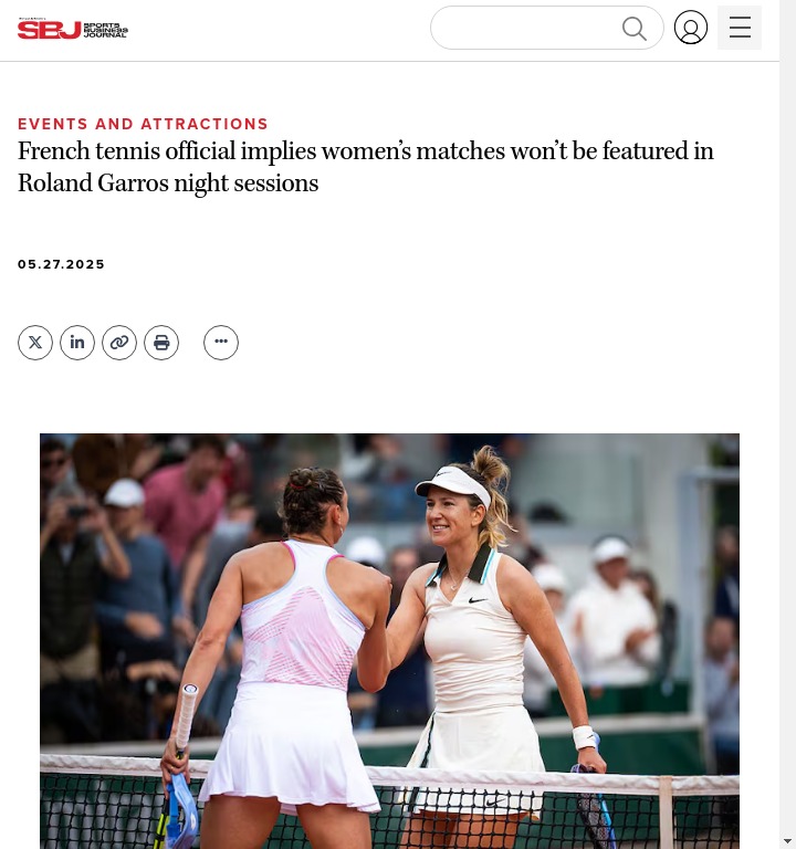 Roland Garros Night Sessions: Where Are the Women?