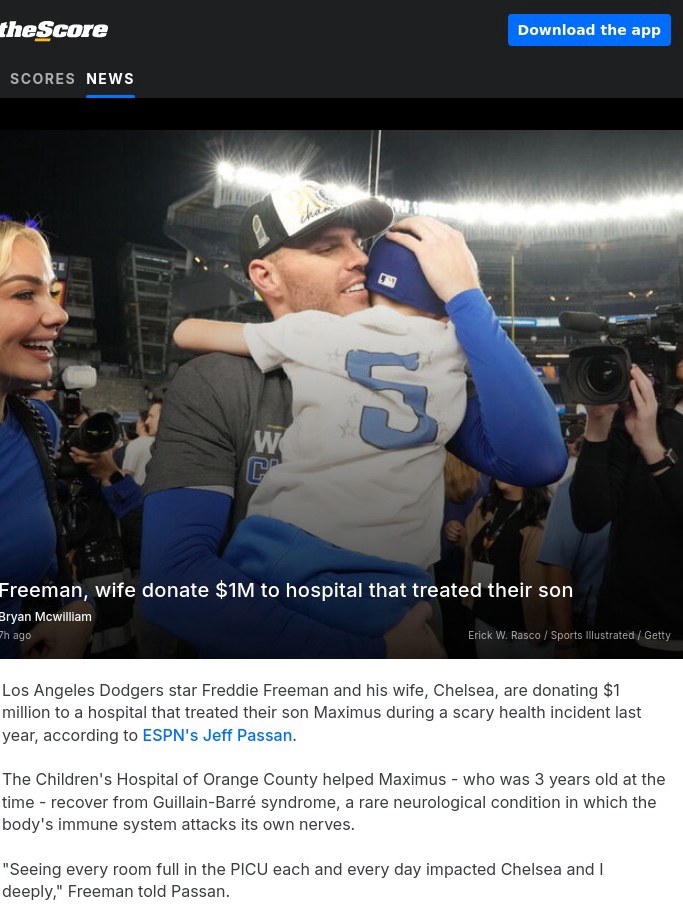 Freddie Freeman’s $1M Thank You