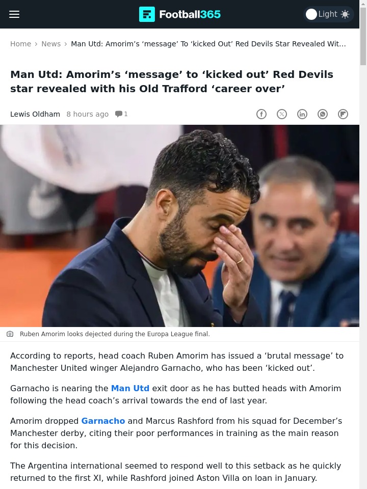 Garnacho’s Old Trafford Exit: Brutal or Fair?