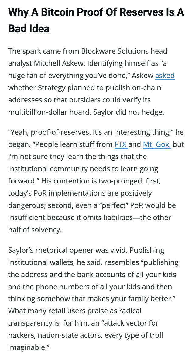 Why Saylor Says Bitcoin Proofs Are Risky