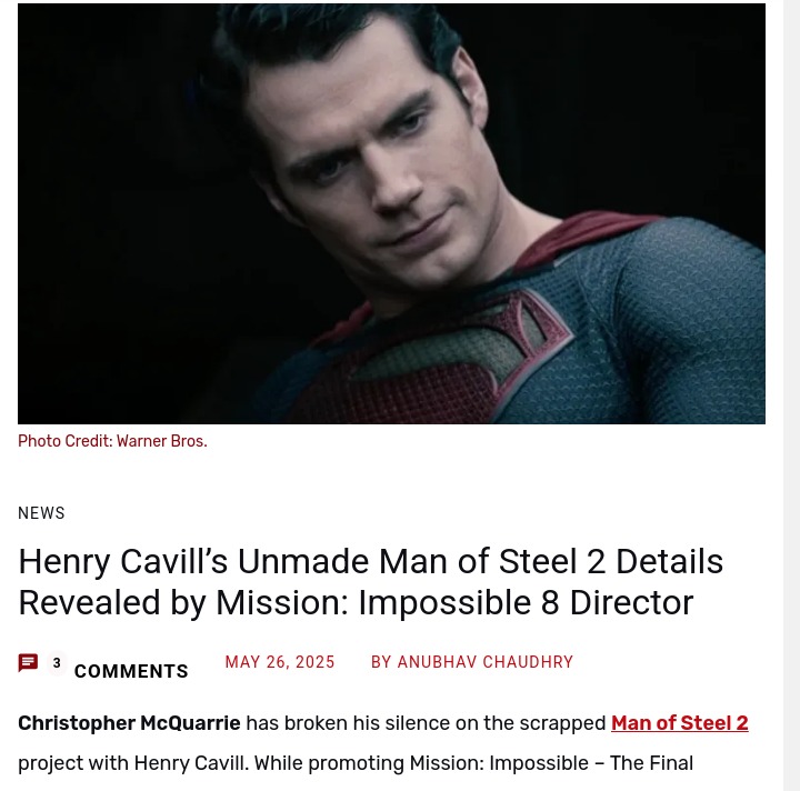 Cavill’s Superman: What Could’ve Been? 🦸‍♂️