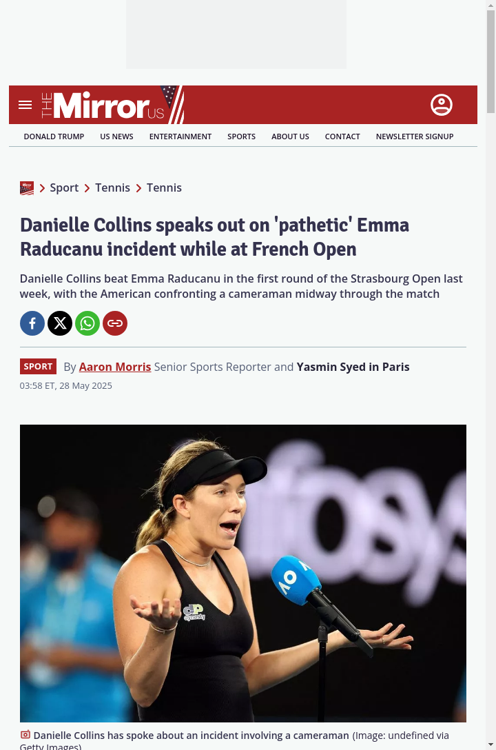 Collins Calls Out 'Pathetic' Camera Drama