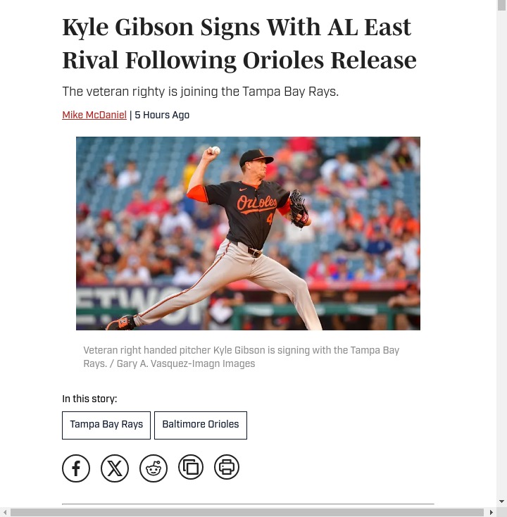 Gibby Joins Rays After O’s Exit—Game Changer?