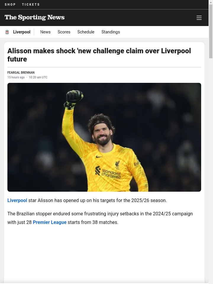 Alisson vs. Mamardashvili: Who’s No.1 Next?