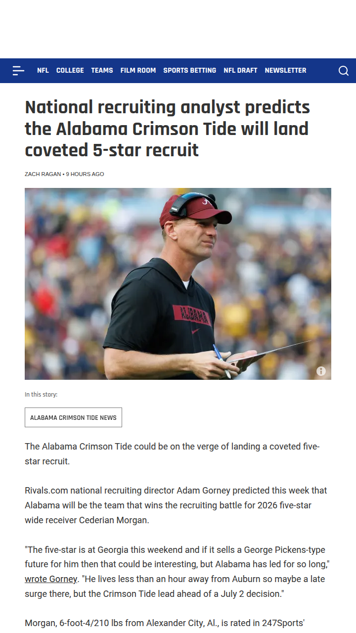 Will Bama Land 5-Star 'Luxury Car' Morgan?
