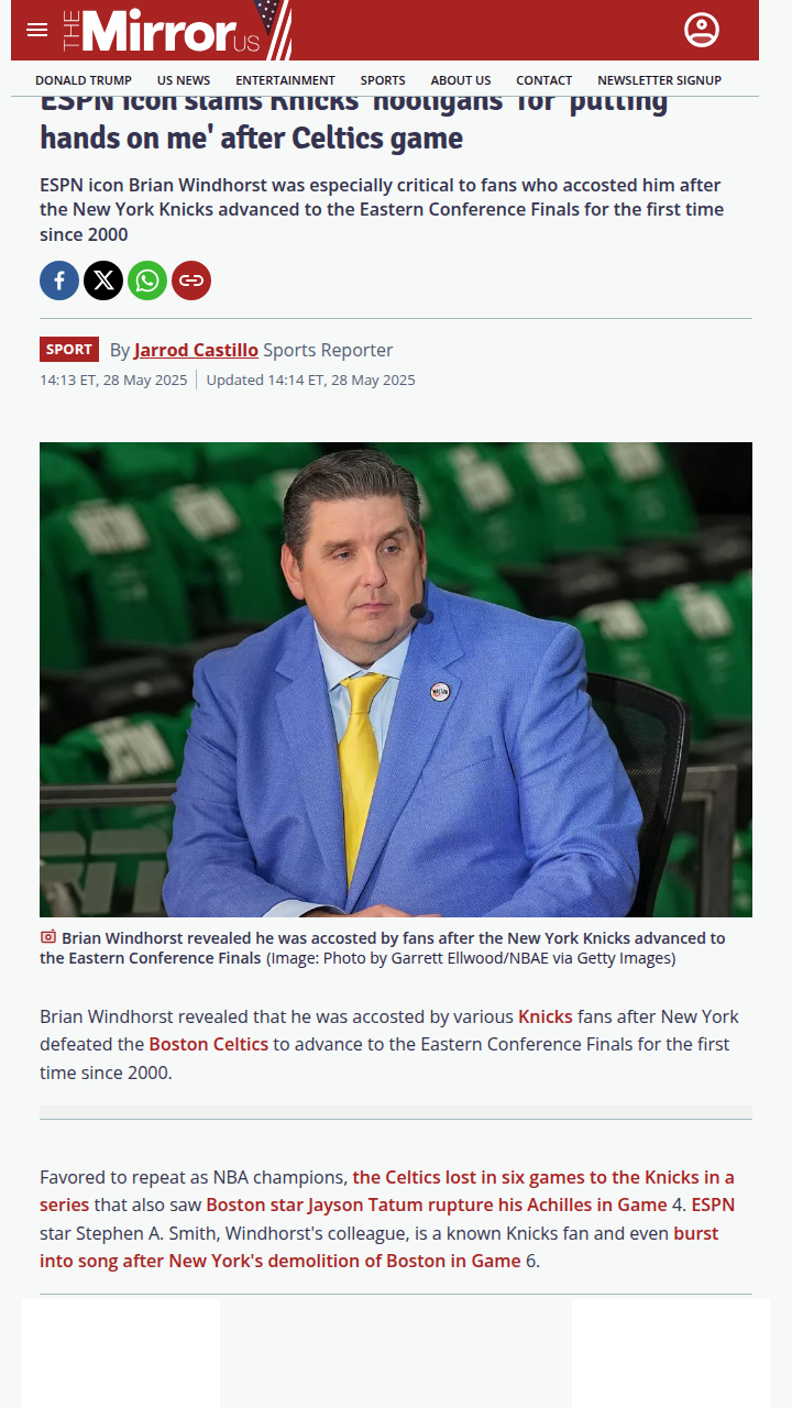 Windy vs. Knicks Fans: Crossing the Line?