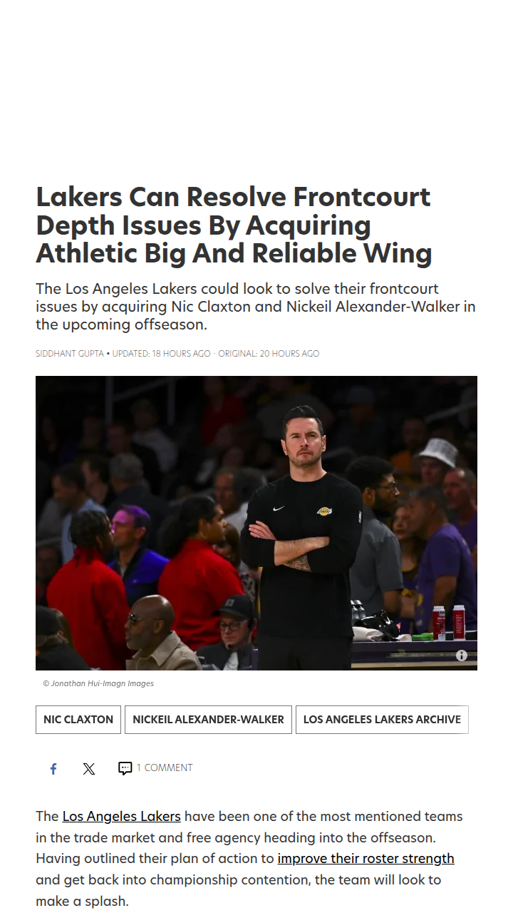 Should Lakers Go All-In for Claxton?