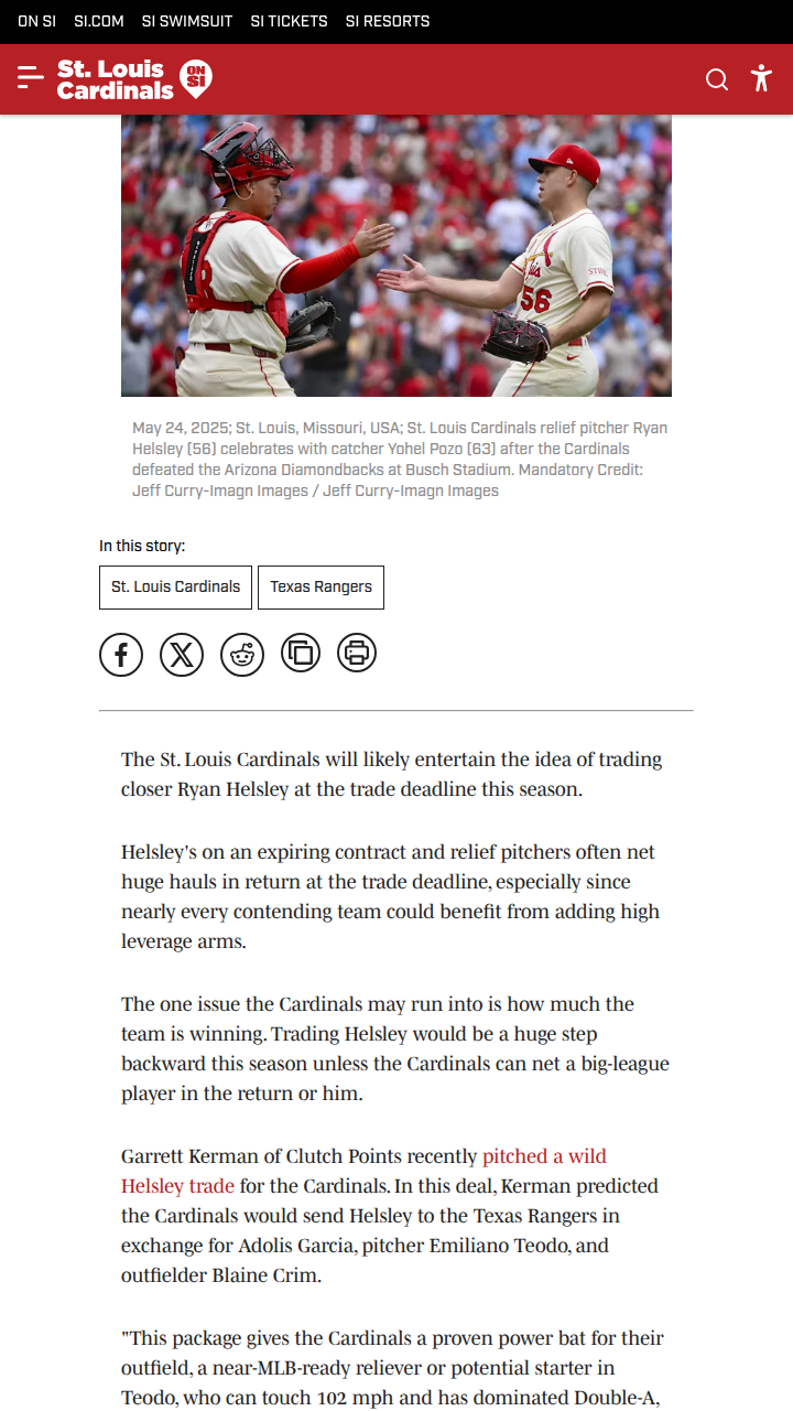 Would You Trade Helsley for El Bombi?