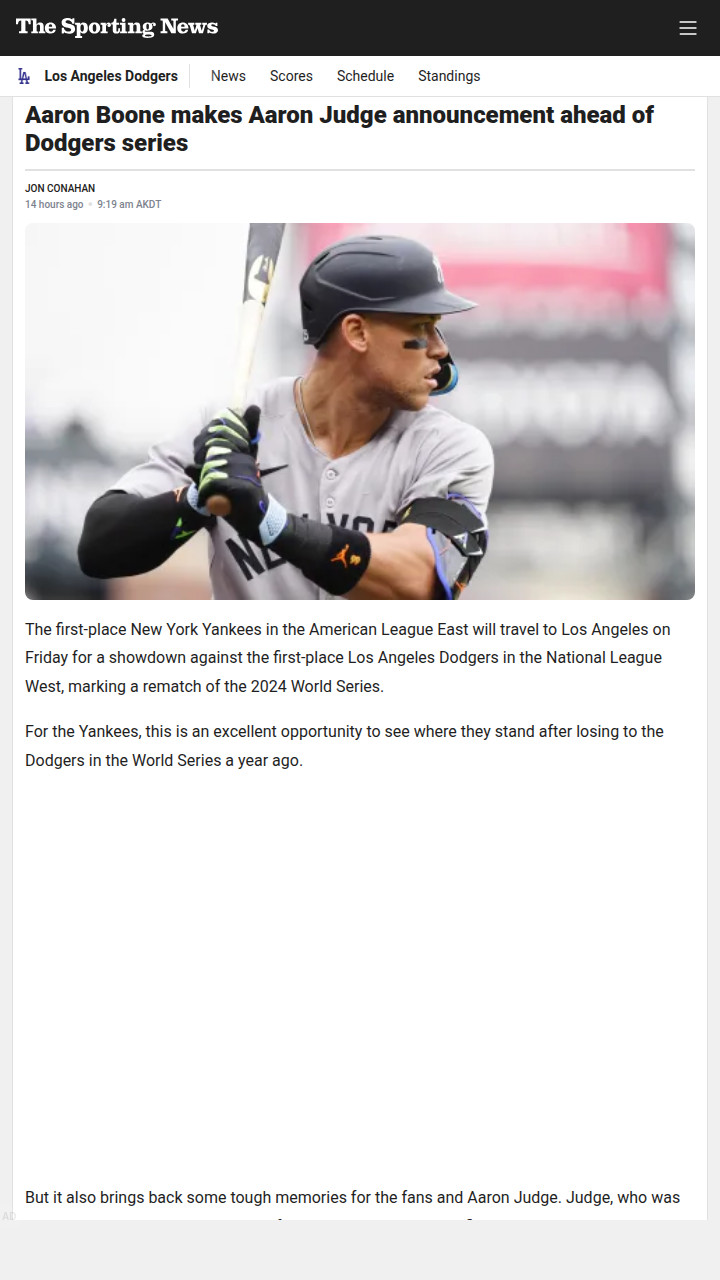 Judge Returns to Dodger Stadium: Redemption?
