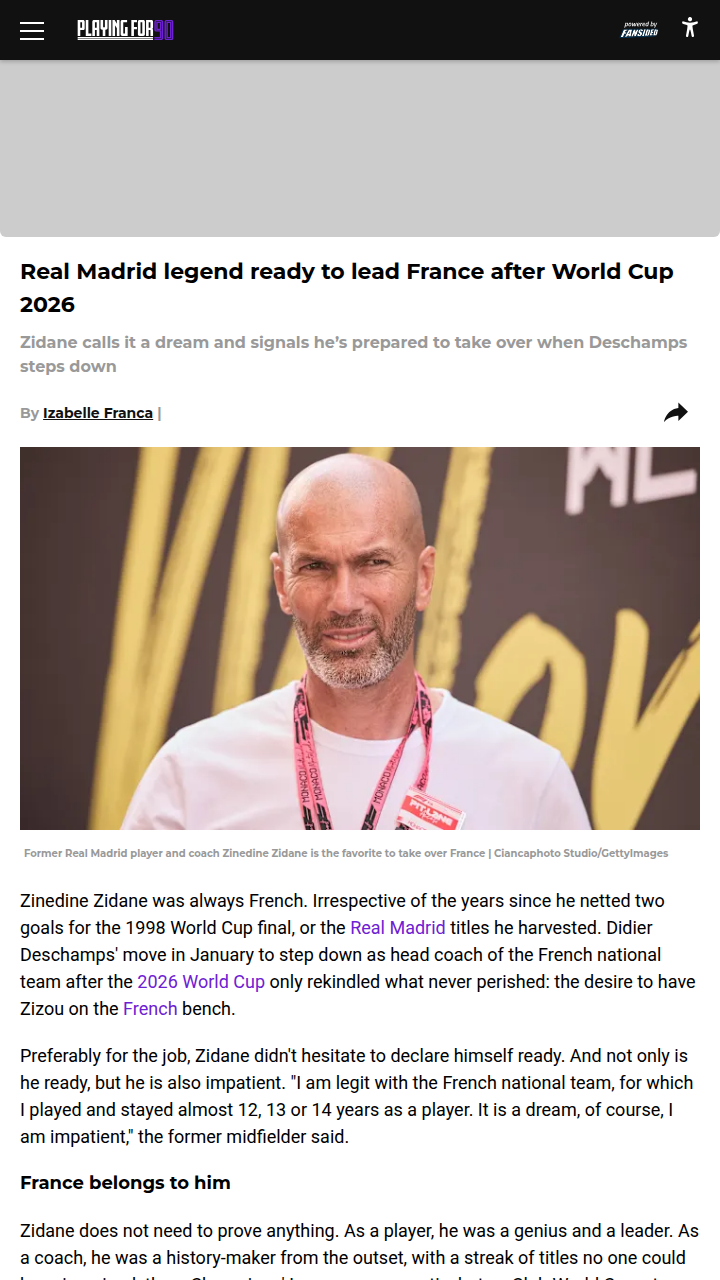 Zizou Set to Take Les Bleus Reins?