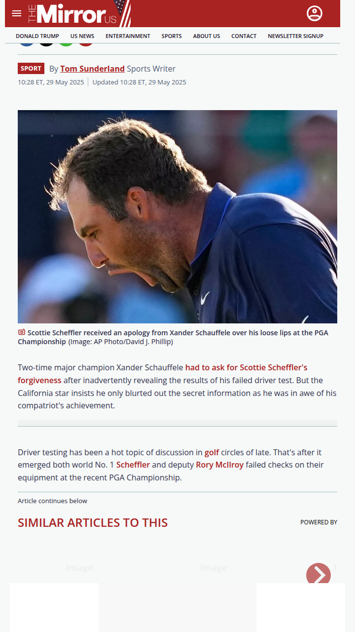 Scheffler’s Driver Drama: Xander Spills the Beans