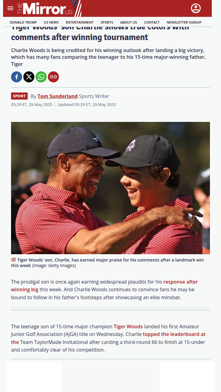 Charlie Woods Channels Tiger’s Focus