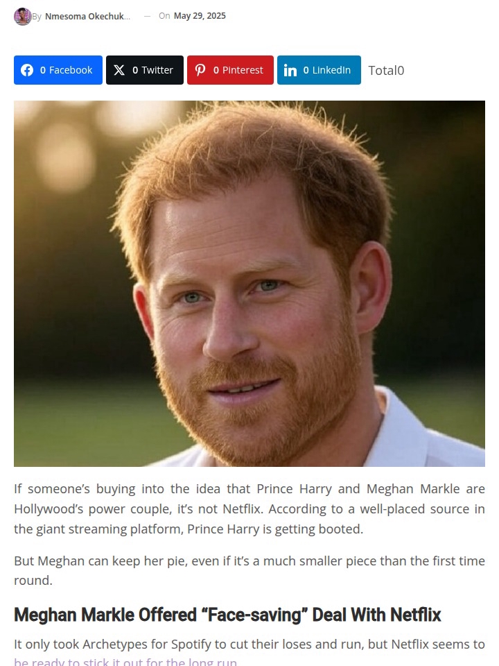 Netflix Drops Harry, Keeps Meghan? 👀