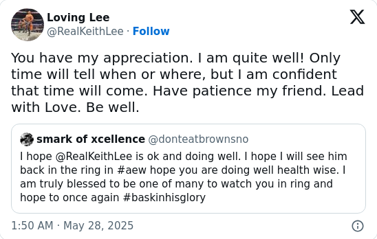 Limitless Keith Lee Teases In-Ring Comeback