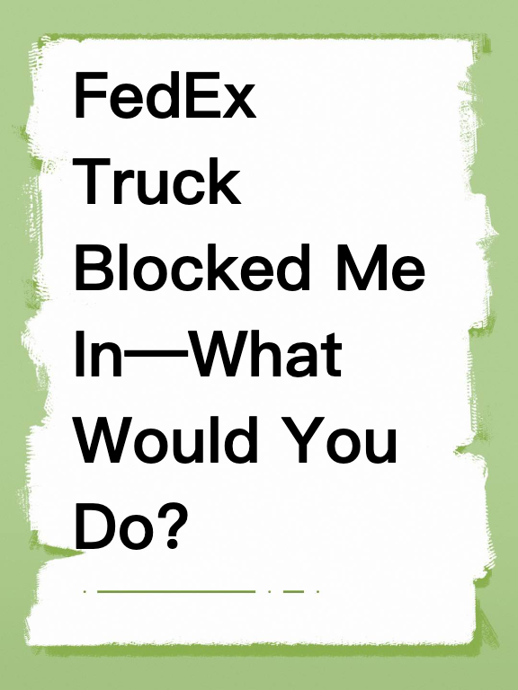FedEx Truck Blocked Me In—What Would You Do?
