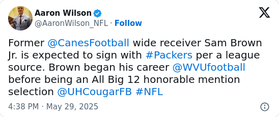 Packers Add Speed: Sam Brown Jr. Joins WR Battle