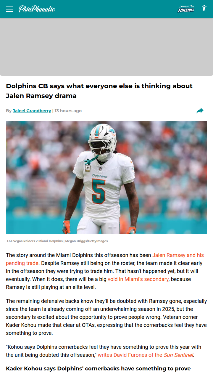 Kohou Steps Up Amid Jalen Ramsey Trade Buzz