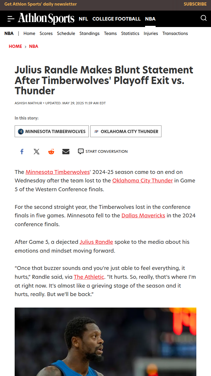 Randle Reflects: Wolves’ Playoff Heartbreak