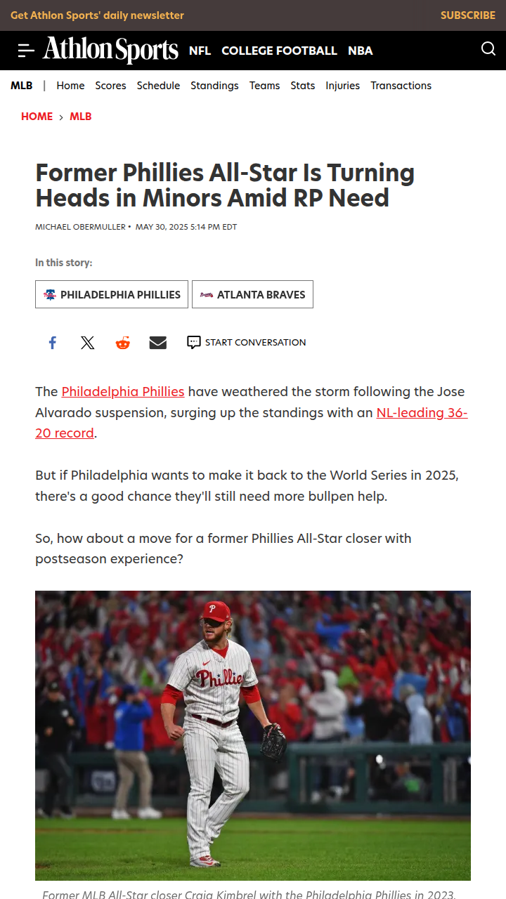 Kimbrel Heating Up—Should Phils Make a Move?