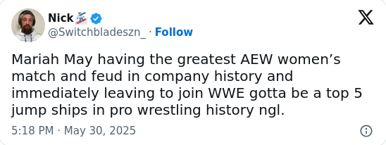 Mariah May Jumps Ship: AEW to WWE!