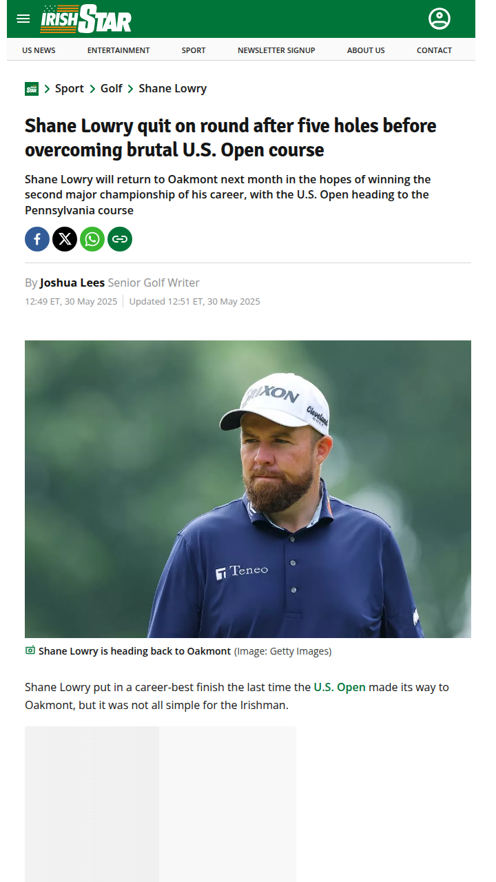 Lowry’s Oakmont Redemption: From Walk-Off to Lead