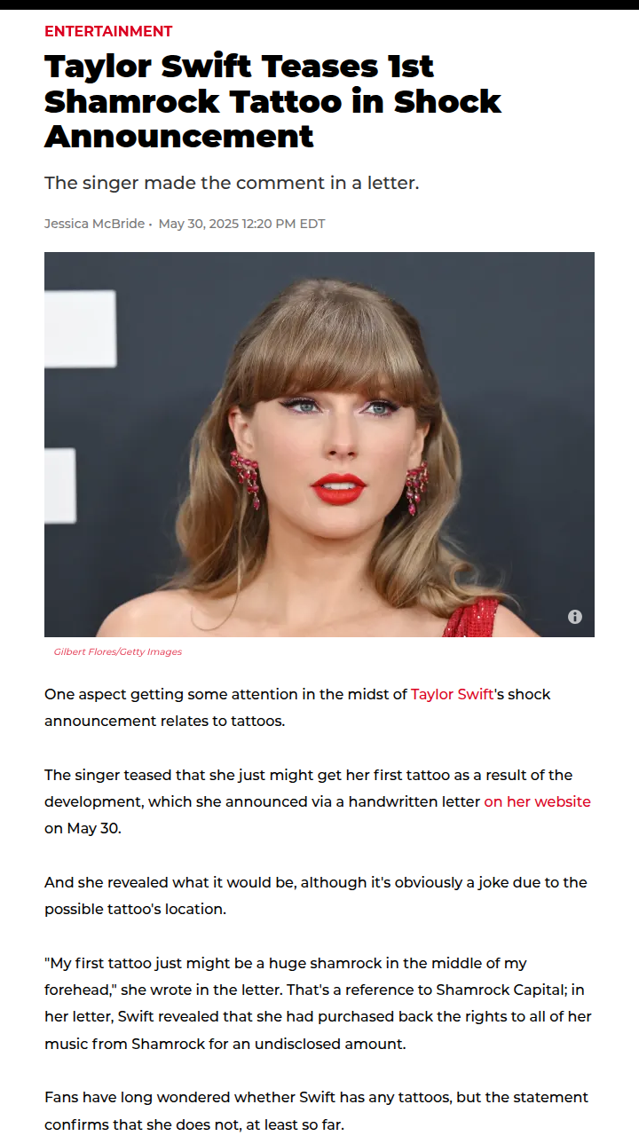 Taylor’s Shamrock Tattoo Joke?! 🍀